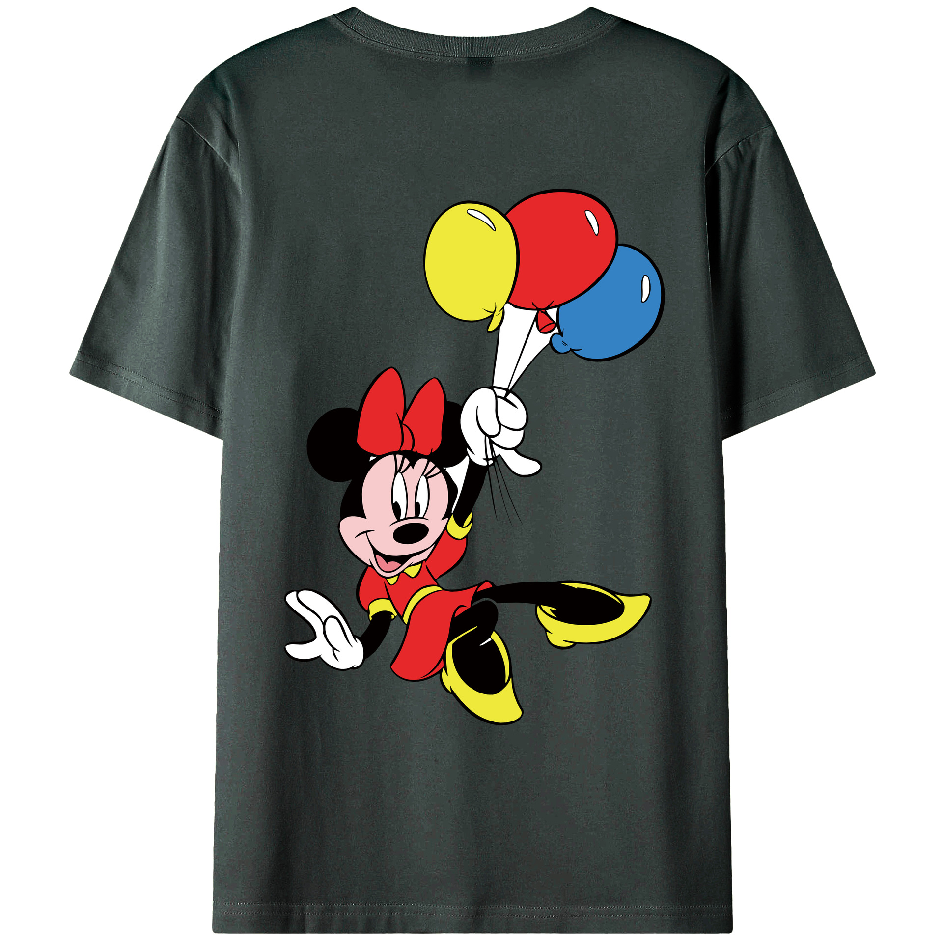 ミッキーマウス Mickey Mouse 綿100％ メンズ半袖Tシャツ（バックプリント） 通気性
